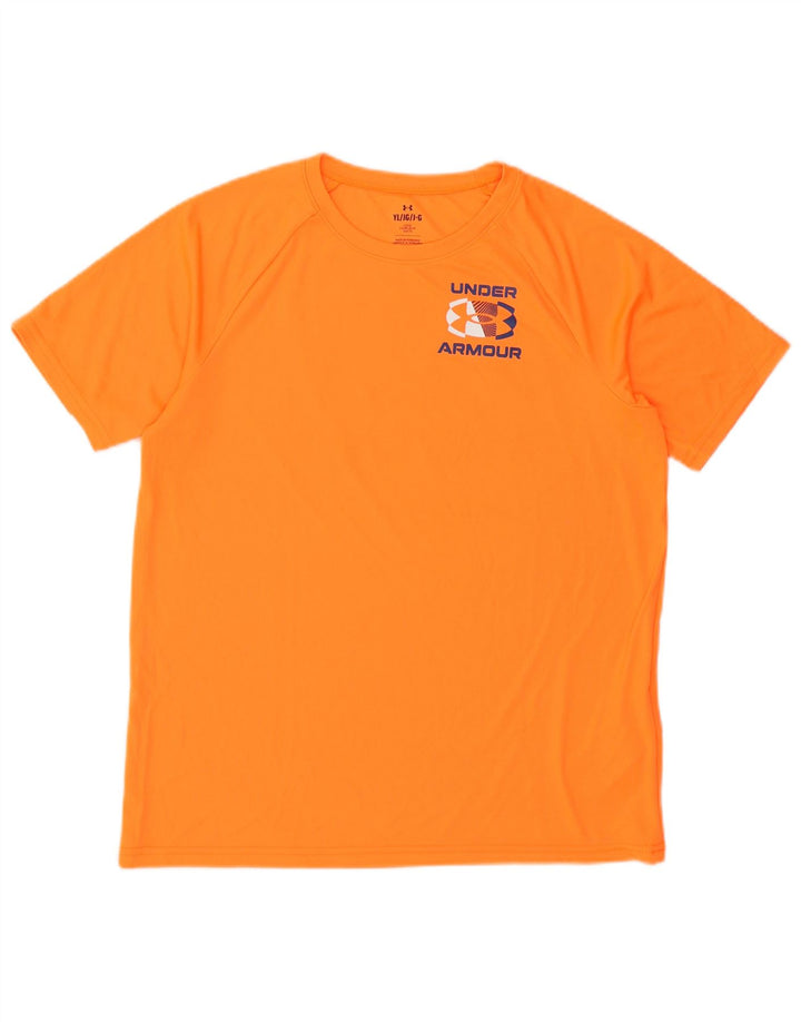 Chłopięcy T-shirt z grafiką Under Armour 11-12 lat, duży, pomarańczowy poliester