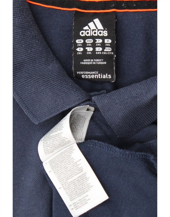 Męska koszulka polo ADIDAS Climalite 2XL, granatowa, bawełniana