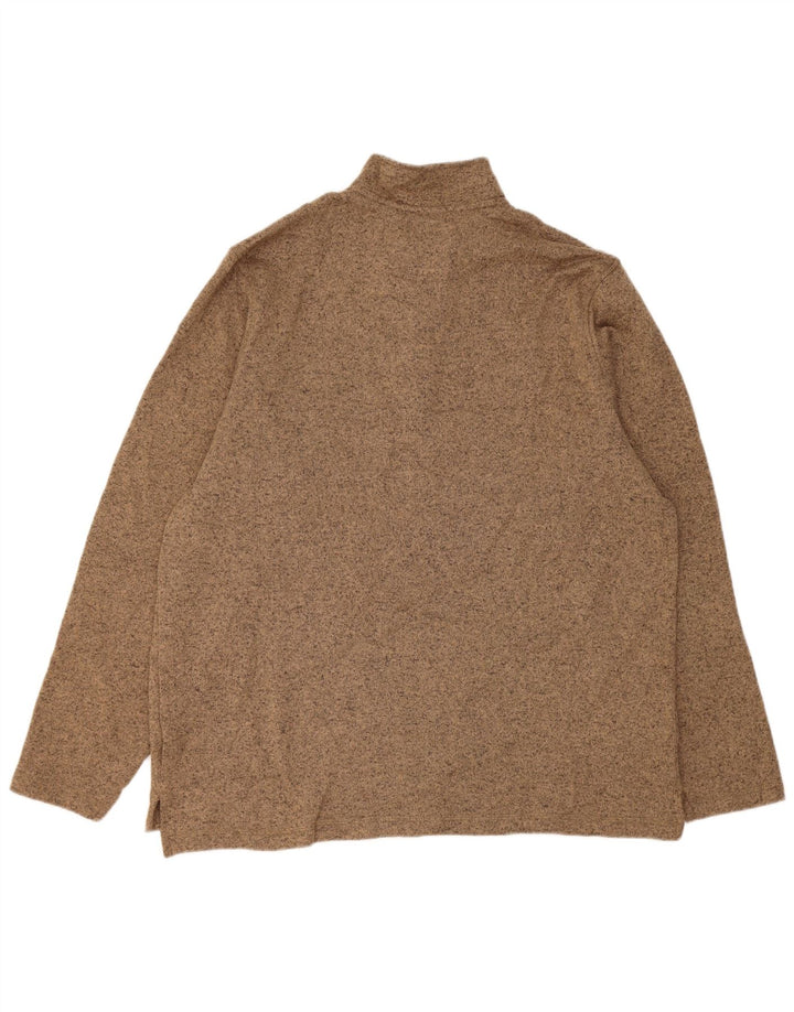 Męski sweter Wrangler z zamkiem błyskawicznym XL, brązowy, nakrapiany poliester
