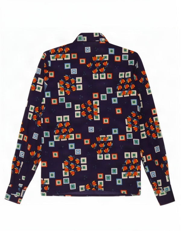 Koszula damska vintage IT 52 2XL granatowa geometryczna