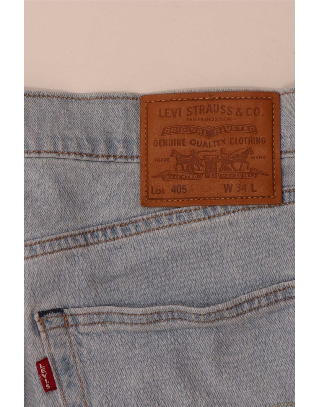 Męskie spodenki jeansowe Levi's 405 W34, duże, niebieskie, bawełniane
