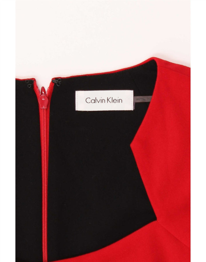 Damska sukienka płaszczowa Calvin Klein Jeans UK 8, mała, czerwona, poliester