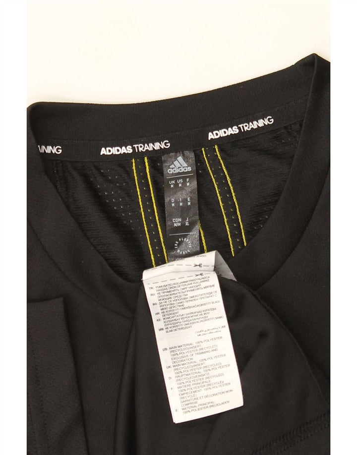 Męska koszulka z grafiką Adidas Aeroready Top, średni czarny poliester