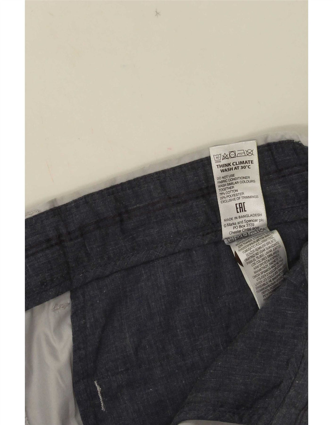 Męskie spodenki Chino Marks & Spencer W34, duże, szare, bawełniane
