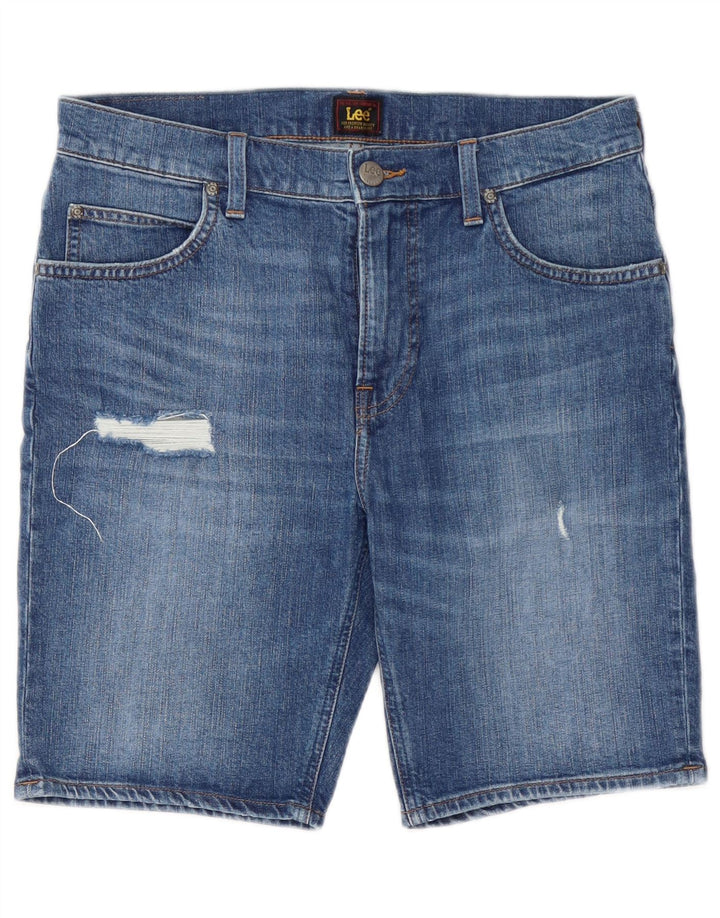 Damskie spodenki jeansowe Lee Rider w trudnej sytuacji W31 Średnioniebieskie, bawełniane