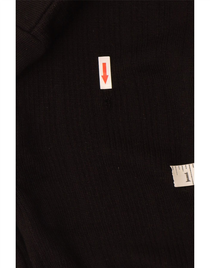 Sweter męski w stylu vintage, mały, czarny, wełniany