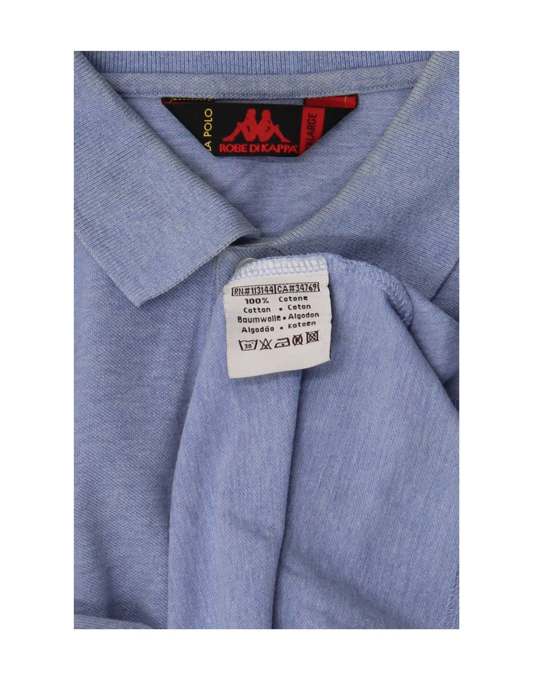 Męska koszulka polo KAPPA z długim rękawem, duża, niebieska, bawełniana