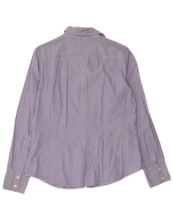 Koszula damska BENETTON UK 16, duża, niebieska, bawełniana w prążki