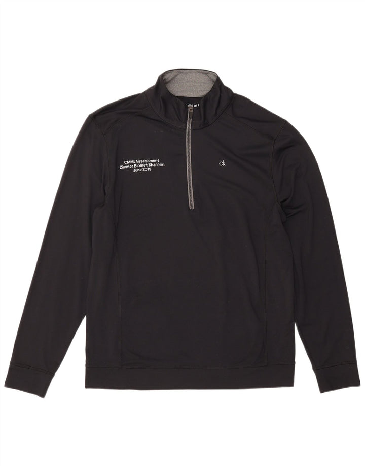 Męski dres CALVIN KLEIN z grafiką golfową i zamkiem pod szyją, duży, czarny