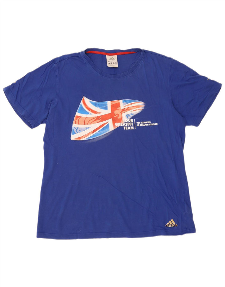 Męska koszulka graficzna Adidas Top Medium Blue Cotton