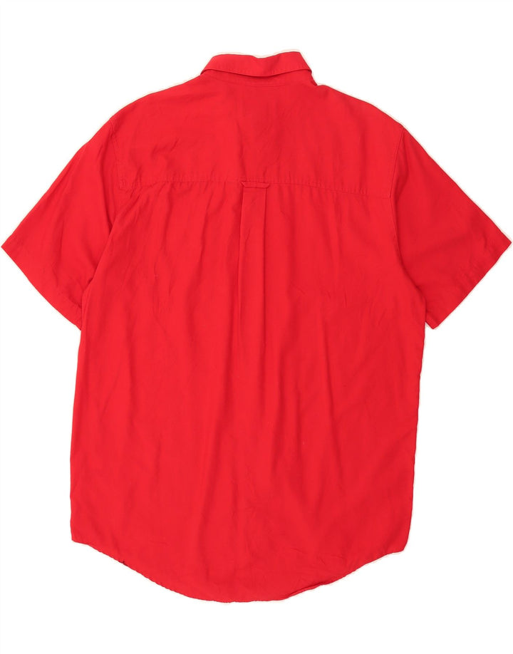 CHAPS Mens Easy Care Short Sleeve Shirt Medium Red Cotton Vintage Chaps and Second-Hand Chaps from Messina Hembry 