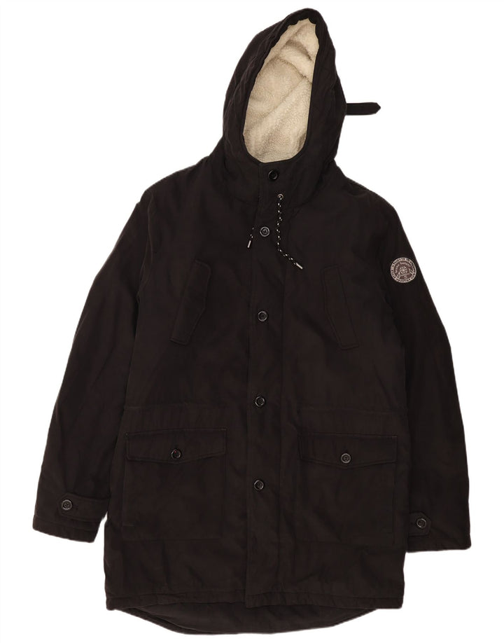 Męska kurtka parka z kapturem Bruno Banani UK 42 XL, czarny poliamid