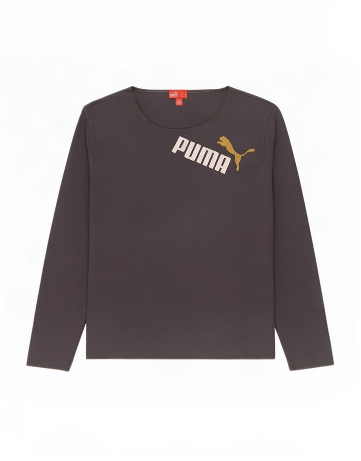 Damska koszulka z grafiką Puma z długim rękawem, UK 16, duża, szara