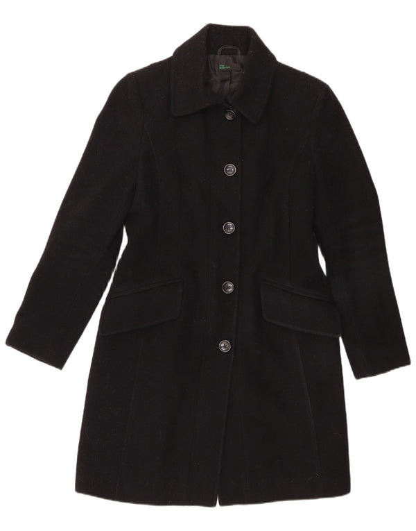 Płaszcz damski Benetton UK 10 Small, czarna wełna
