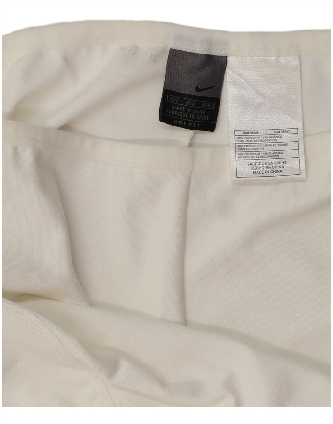 Damskie spodenki sportowe NIKE Dri Fit UK 12, średni biały poliester
