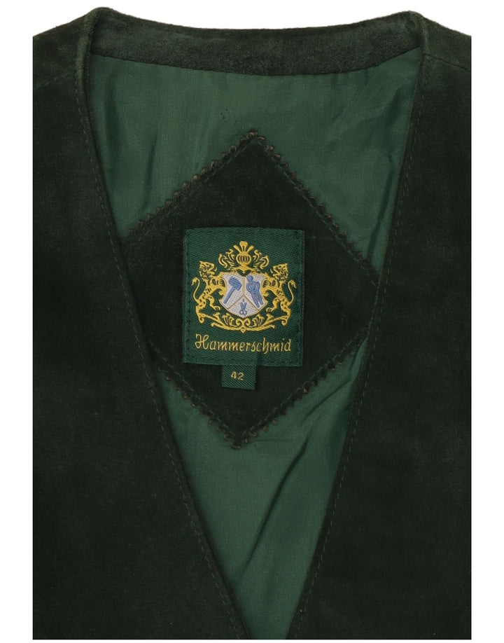 Zamszowa kamizelka damska HAMMERSCHMID EU 42, duża, zielona skóra