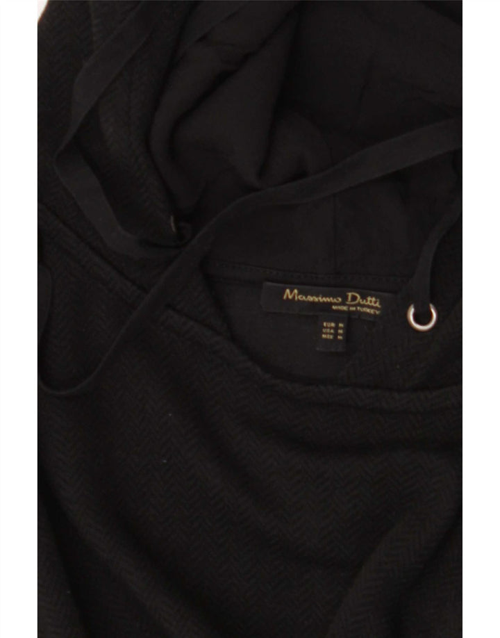 Damska bluza z kapturem Massimo Dutti UK 14 Medium Black Herringbone