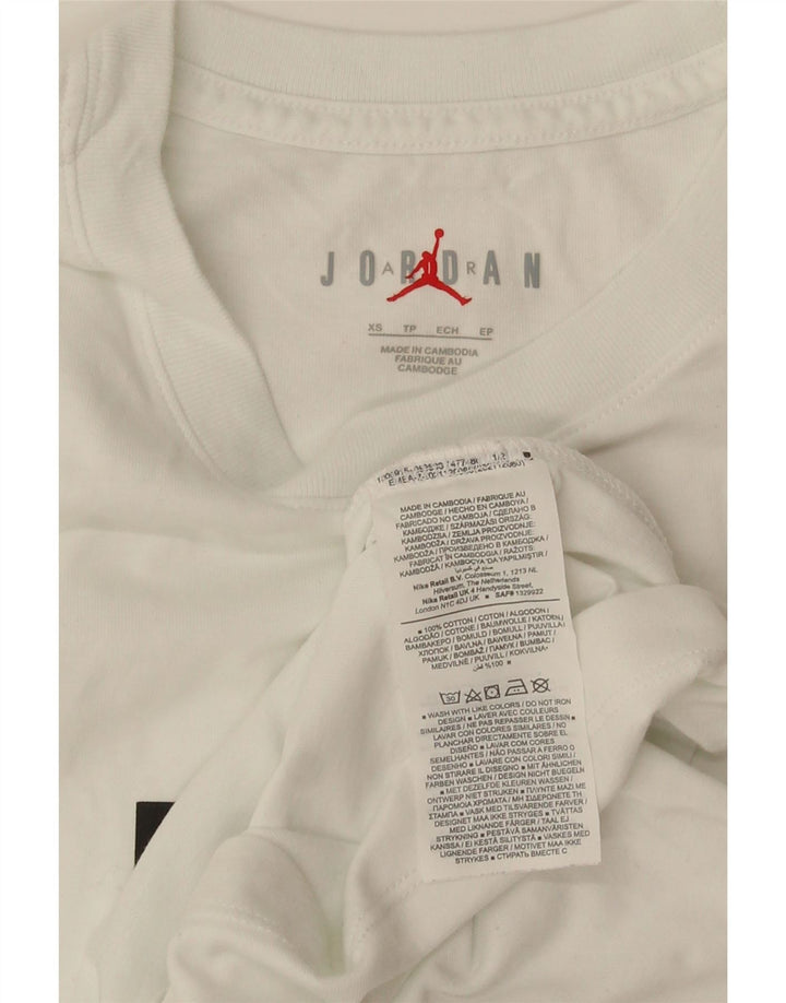 Męski T-shirt z grafiką Jordan, top XS, biała bawełna