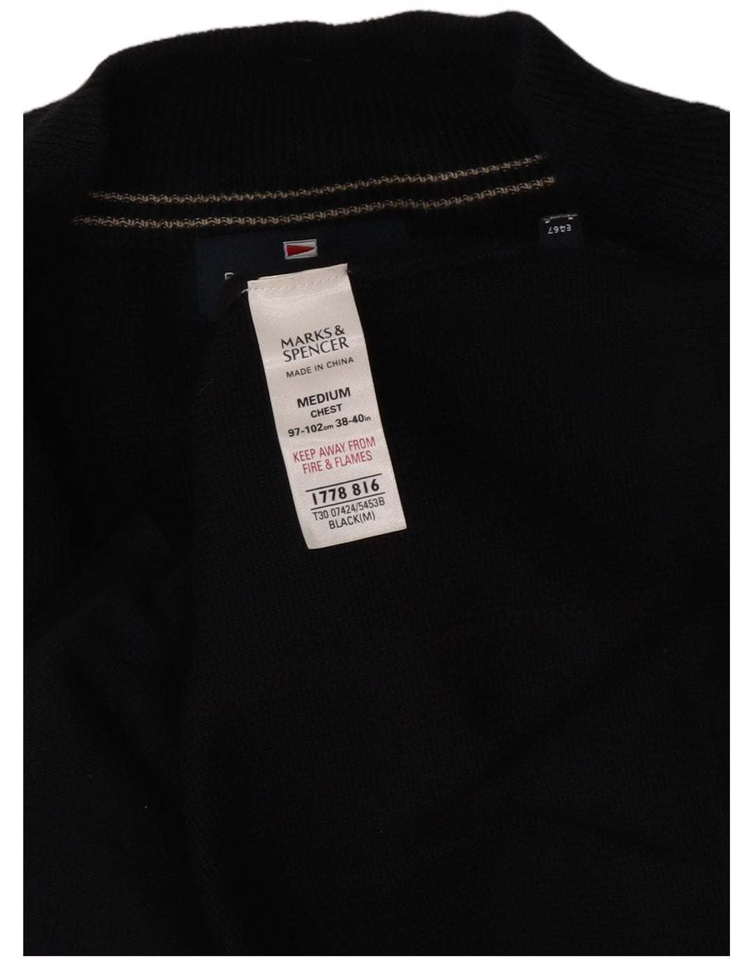 Marks & Spencer Męski sweter rozpinany w kolorze niebieskim Harbor, średni granatowy, bawełniany