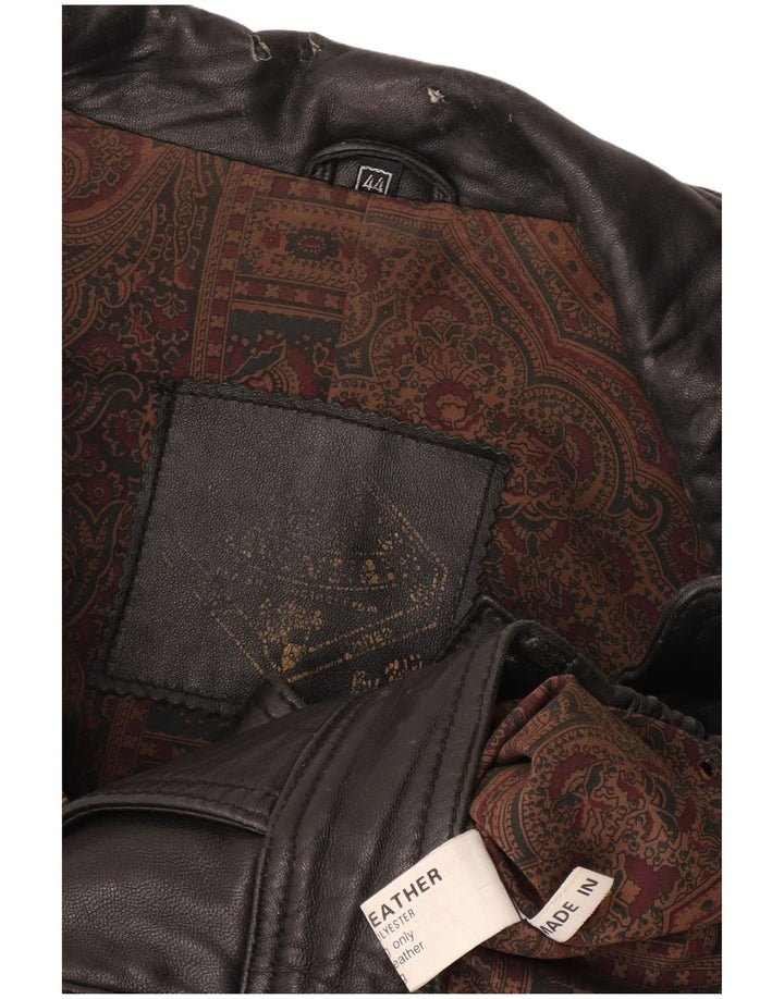 Vintage męska skórzana kurtka UK 44 2XL czarna skóra