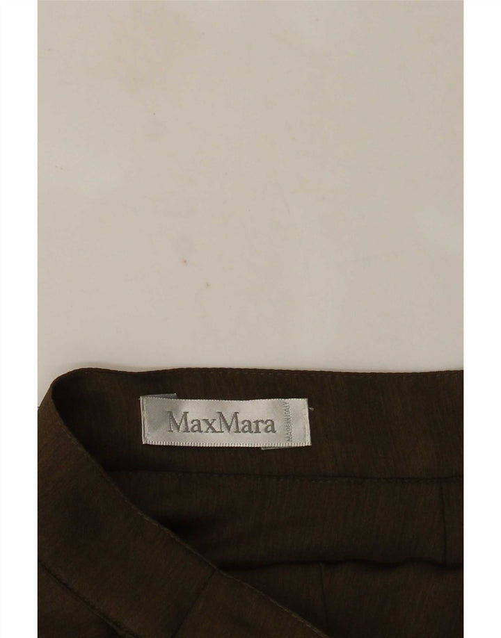 Damska plisowana spódnica kopertowa Max Mara W25 XS Khaki