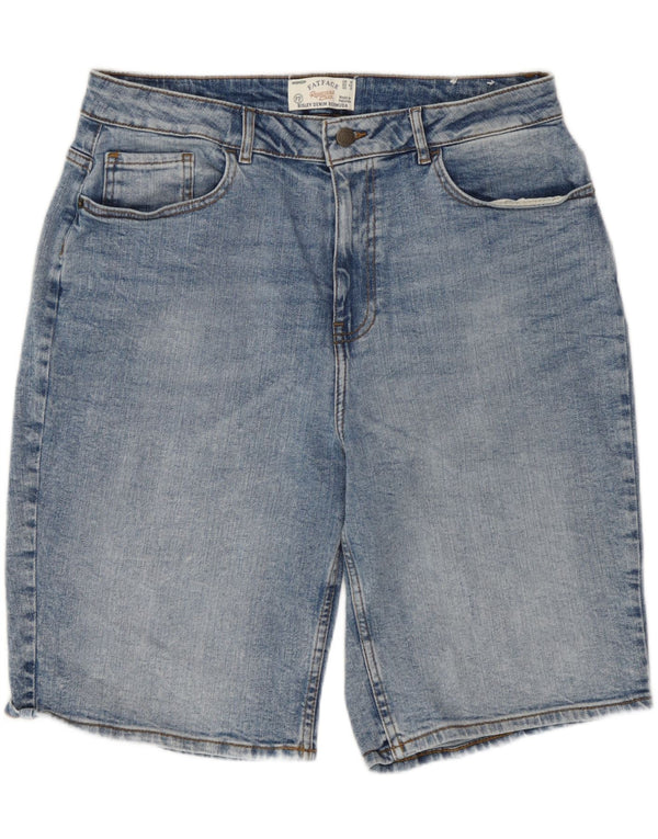 Damskie spodenki jeansowe Fat Face z wysokim stanem, UK 16, duże W32, niebieskie
