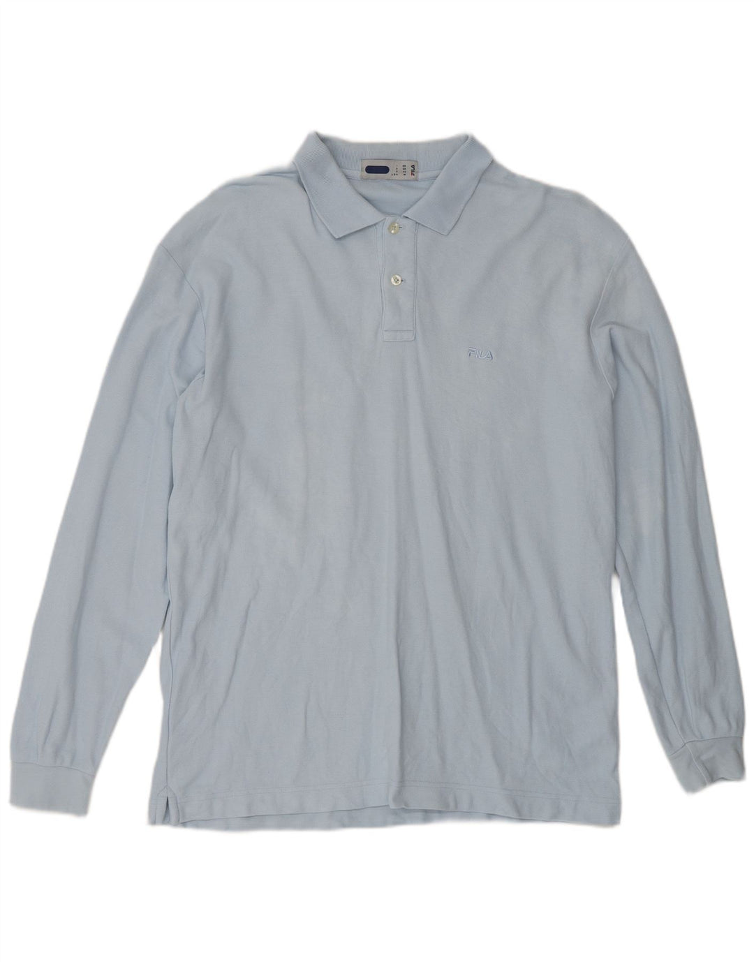 Męska koszulka polo FILA o luźnym kroju z długim rękawem IT 50, średnia niebieska bawełna