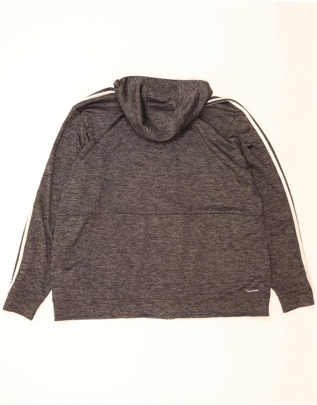 Męski sweter ADIDAS Climalite z kapturem i zamkiem błyskawicznym 2XL, szary, nakrapiany poliester
