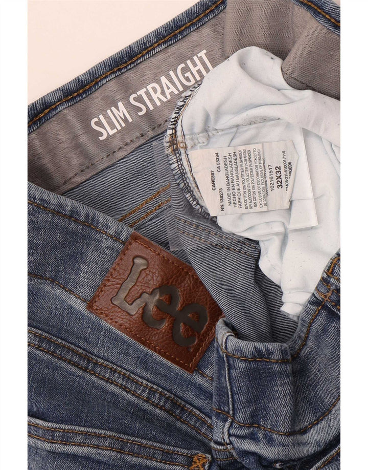 Męskie jeansy Lee Slim Straight W32 L32 Niebieskie bawełniane