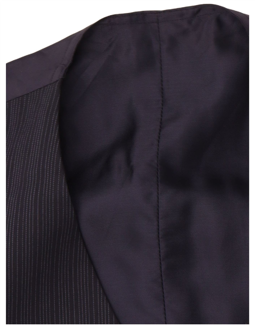 Vintage męska kamizelka w małe granatowe prążki