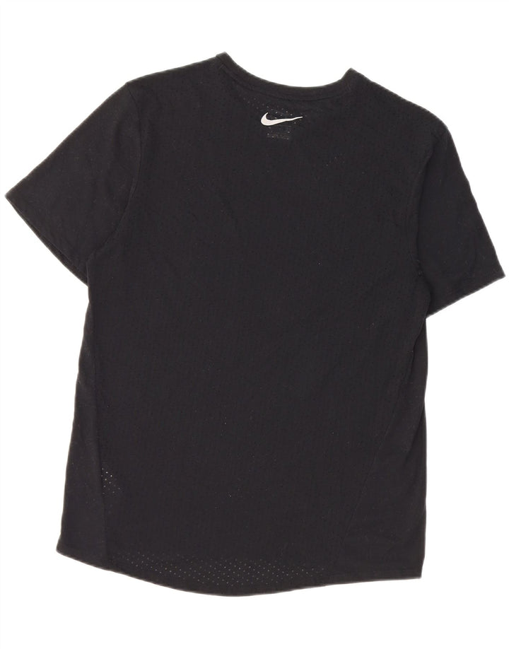 Męski T-shirt do biegania Nike, mały, czarny poliester