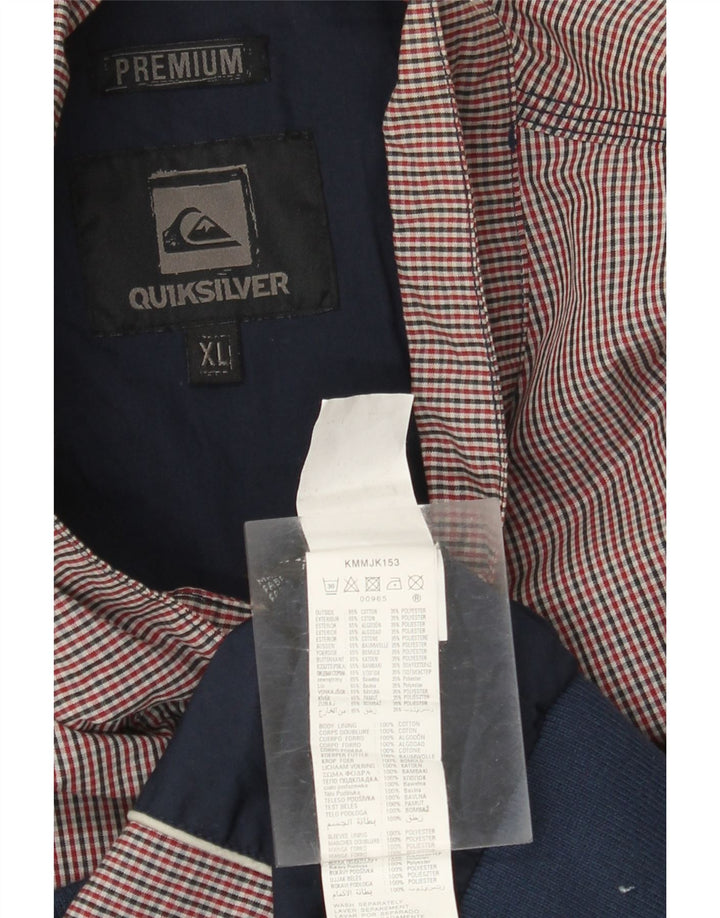 Męska kurtka bomber Quiksilver UK 42 XL, czerwona bawełniana kratka