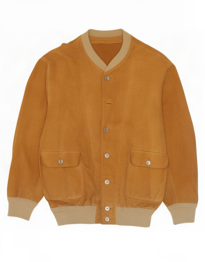 Vintage męska zamszowa kurtka bomber UK 38 średni brąz