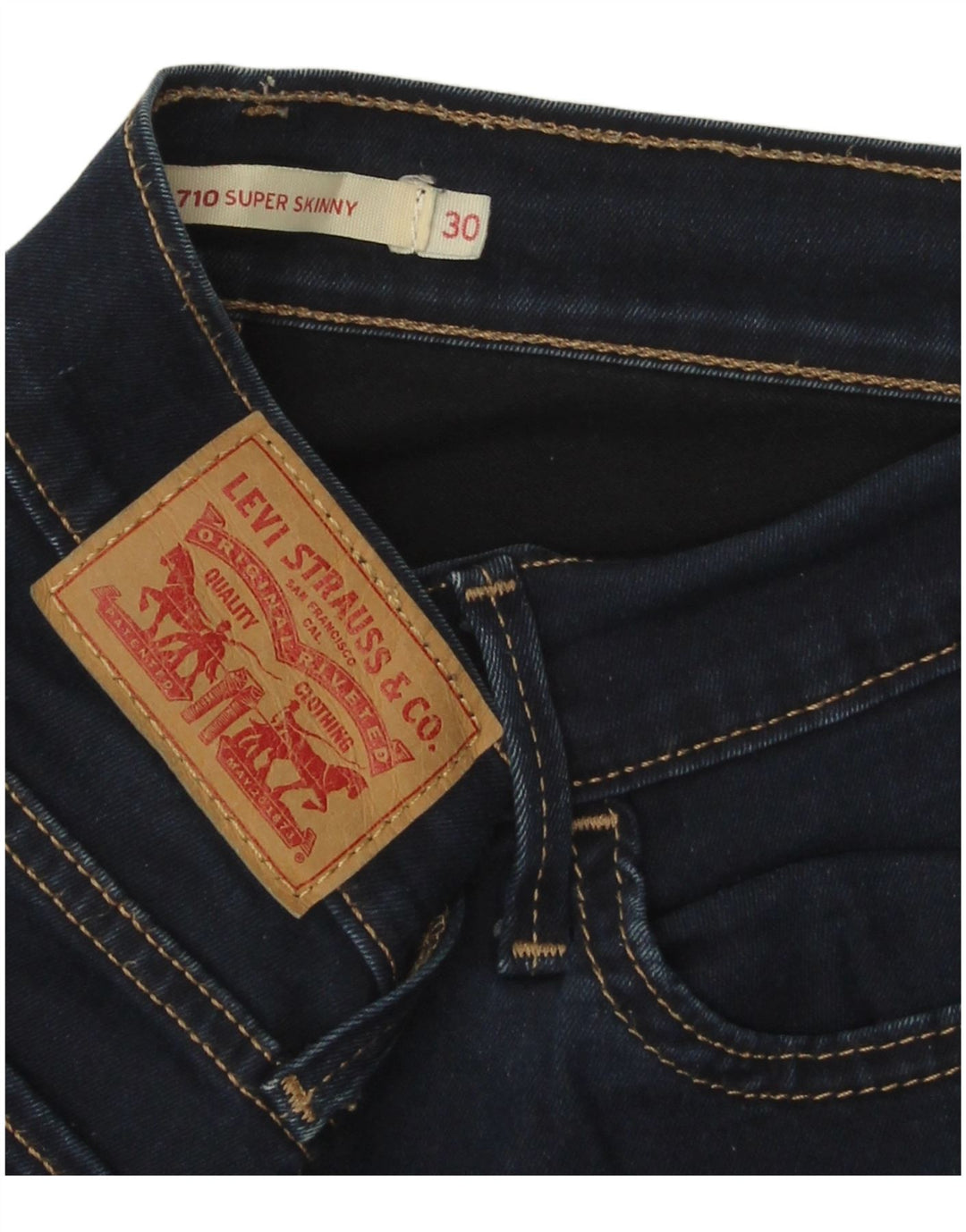 Damskie jeansy LEVI'S 710 Super Skinny W30 L28 Granatowe