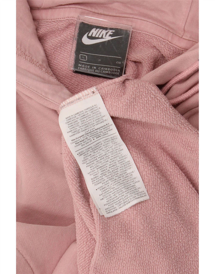 Damski sweter oversize z kapturem NIKE UK 10, mały, różowy, bawełniany