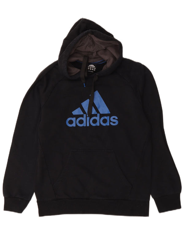 Męska bluza z kapturem Adidas Graphic, średnia czarna, bawełniana