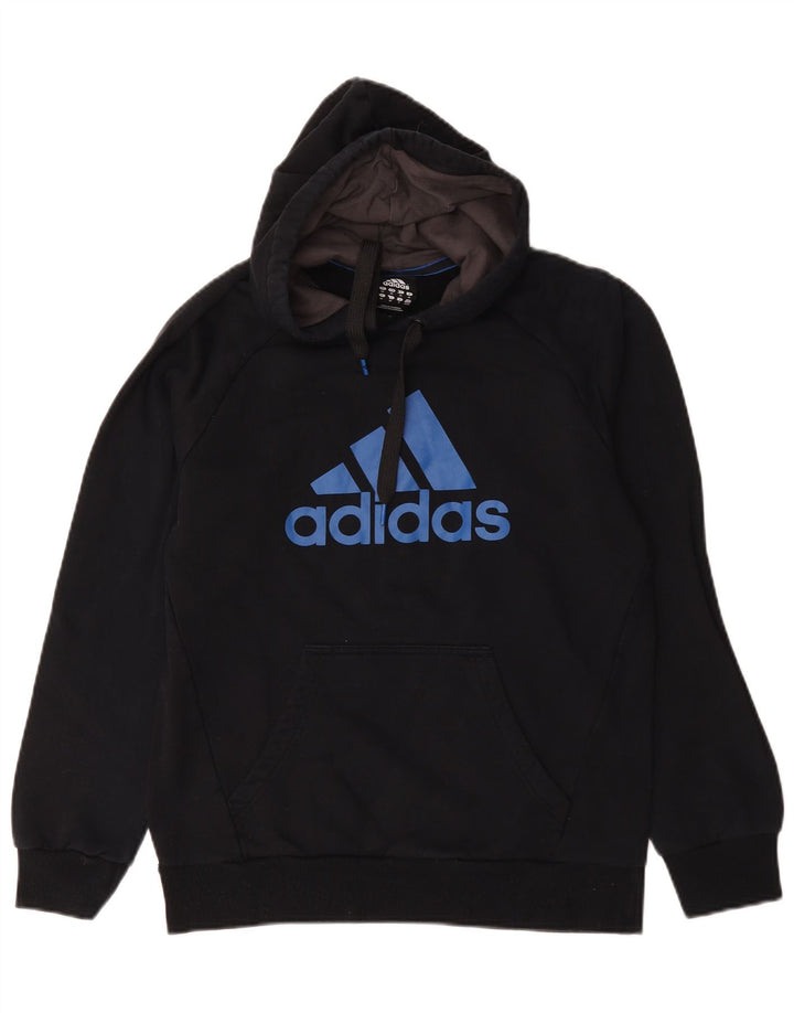 Męska bluza z kapturem Adidas Graphic, średnia czarna, bawełniana