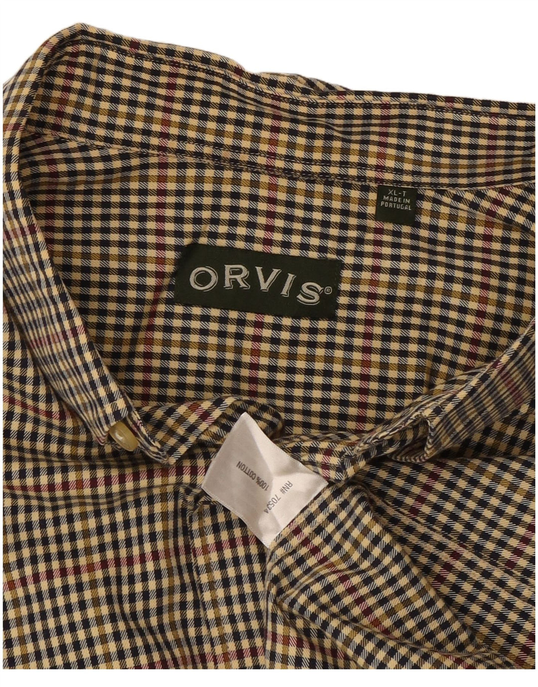 Orvis Męska wysoka koszula XL, wielobarwna bawełniana kratka