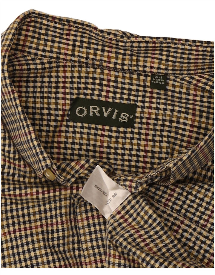 Orvis Męska wysoka koszula XL, wielobarwna bawełniana kratka