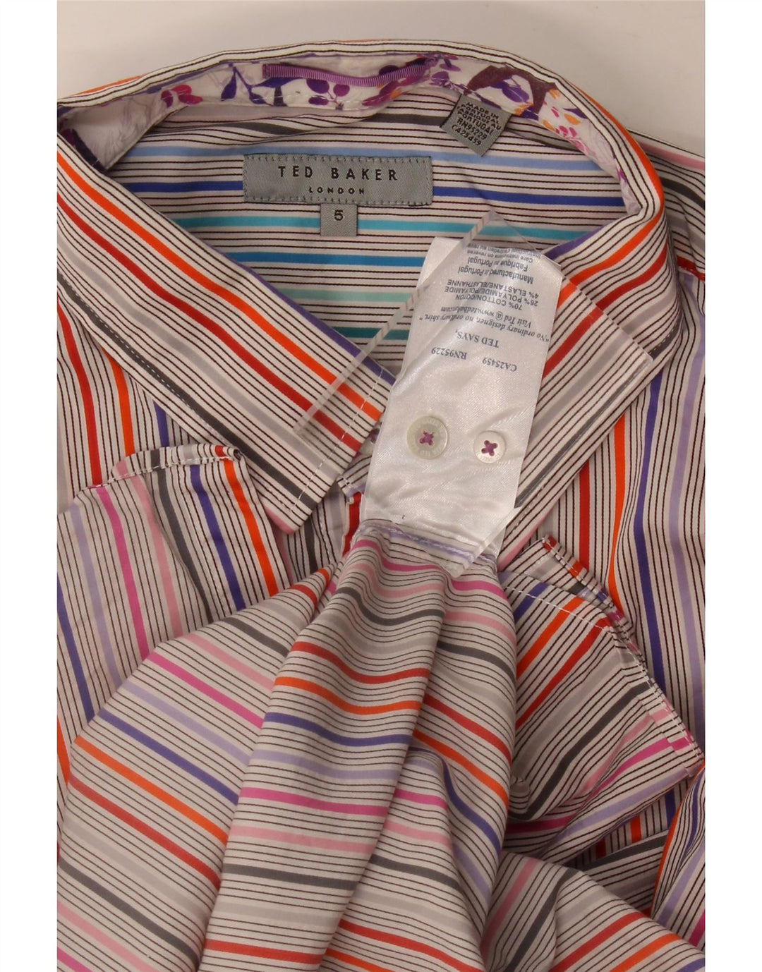 Koszula męska Ted Baker, rozmiar 5 XL, wielokolorowa, bawełniana w paski