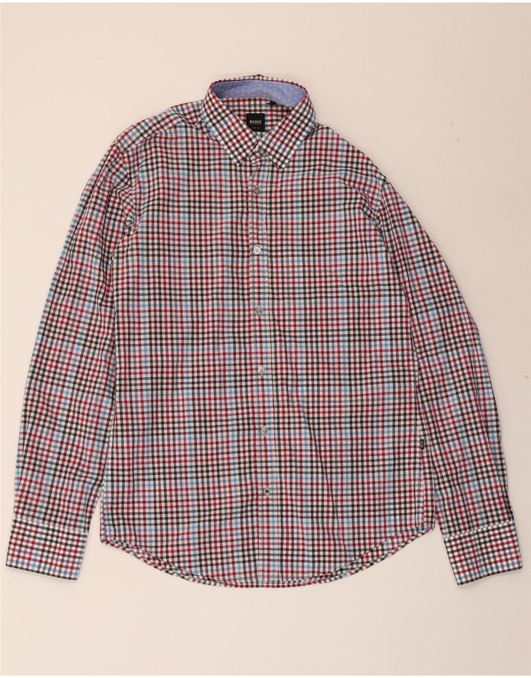 Męska koszula slim fit HUGO BOSS, średnia, wielobarwna bawełna w kratkę