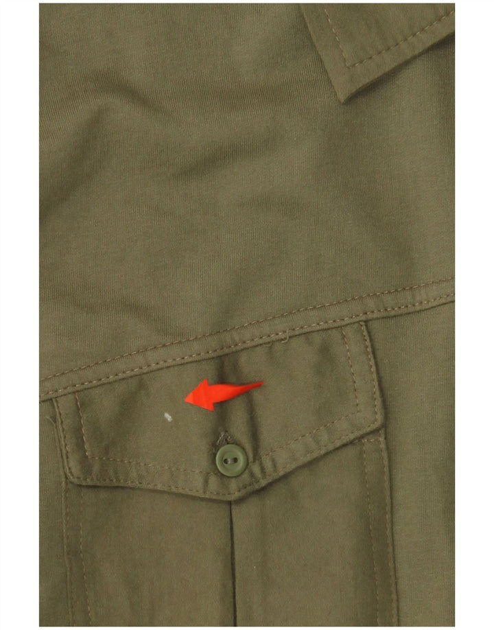 Damska koszula VINTAGE z grafiką US 10, duża, bawełniana khaki