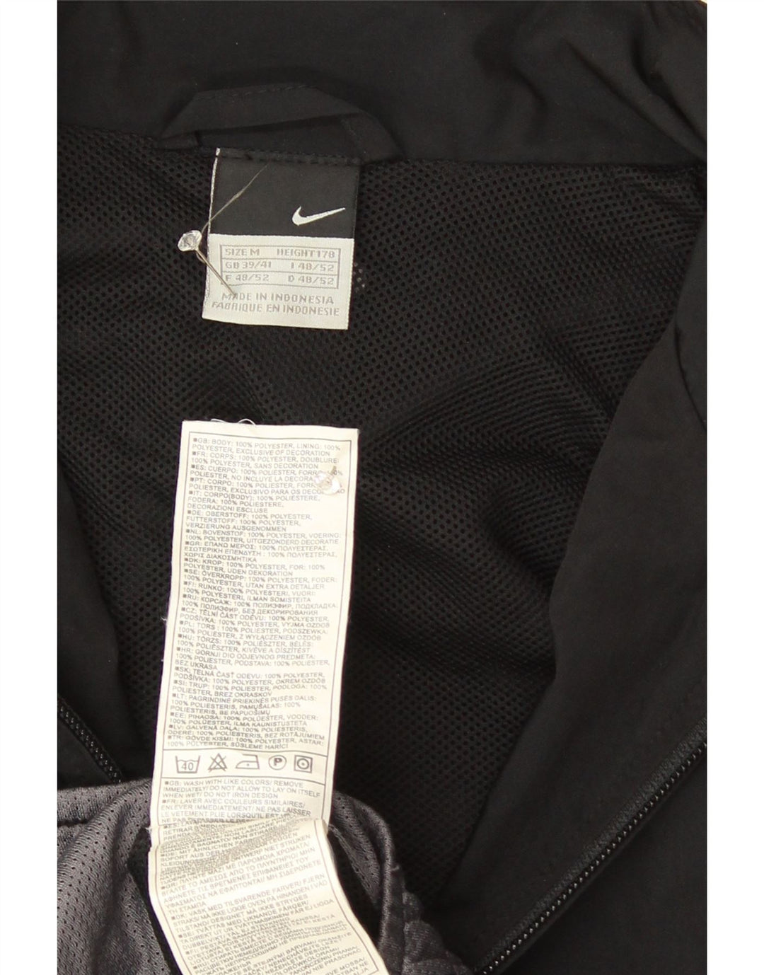 Męska kurtka dresowa Nike UK 39/41, średnia czarna, sportowa z blokami kolorów