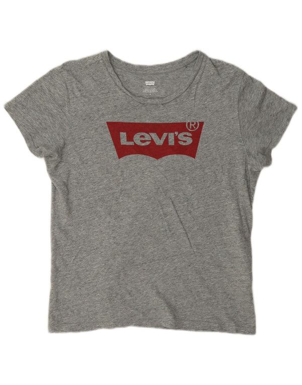 Damska koszulka z grafiką Levi's Top UK 14 Średnioszara bawełna z plamkami