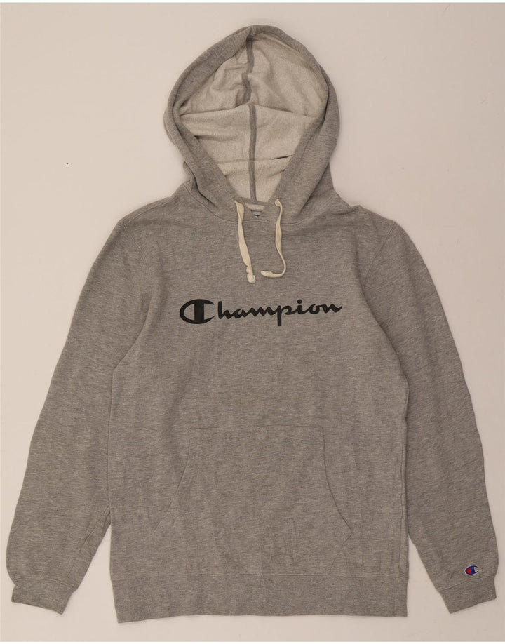 CHAMPION Mens Graphic Hoodie Jumper Medium Grey Cotton Vintage Champion and Second-Hand Champion from Messina Hembry 