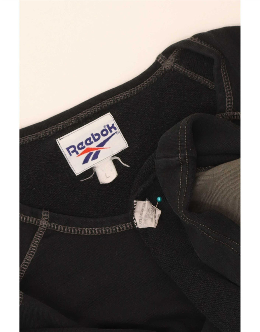 Męska bluza Reebok z grafiką, duża, czarna, bawełniana w bloki kolorów