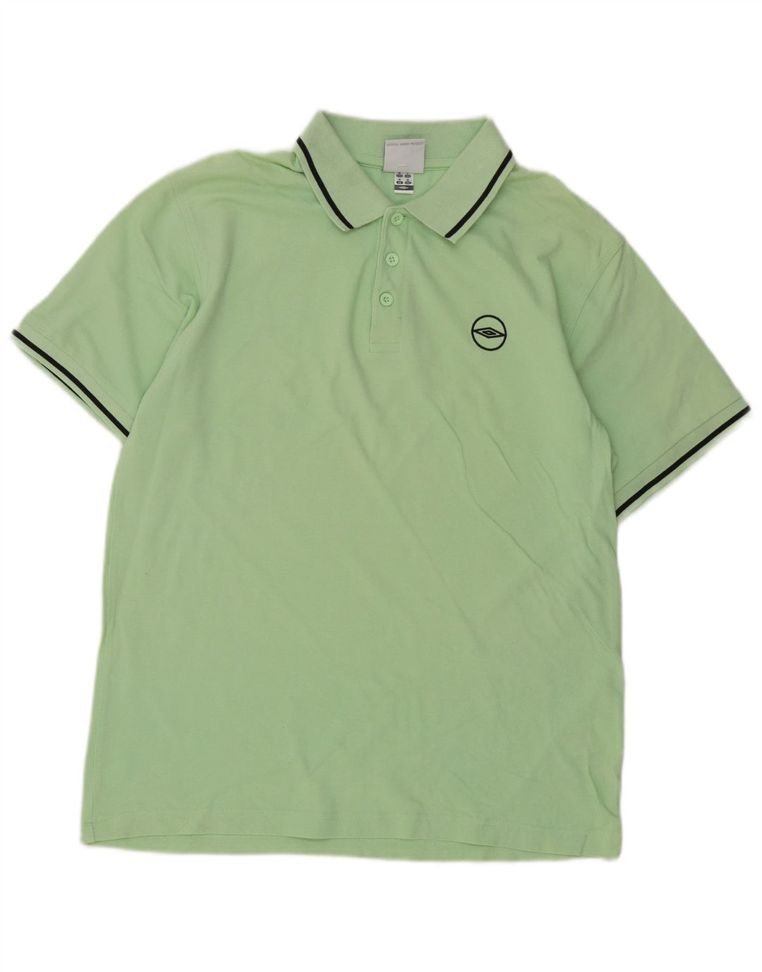 Męska koszulka polo Umbro, bawełniana w średnie zielone paski