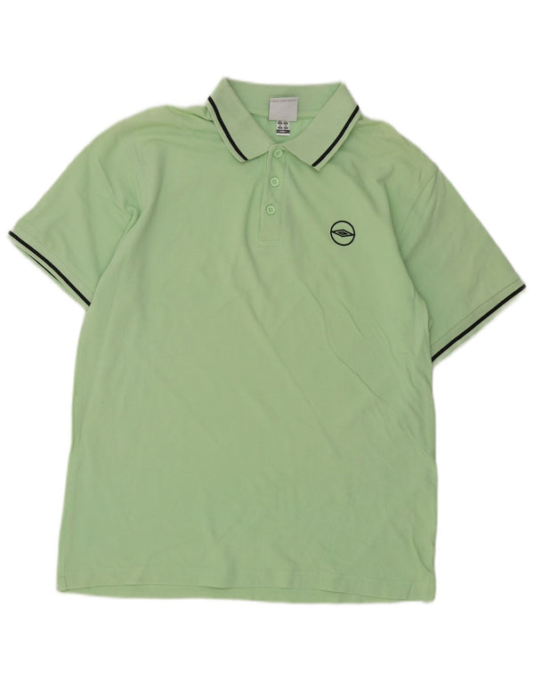 Męska koszulka polo Umbro, bawełniana w średnie zielone paski