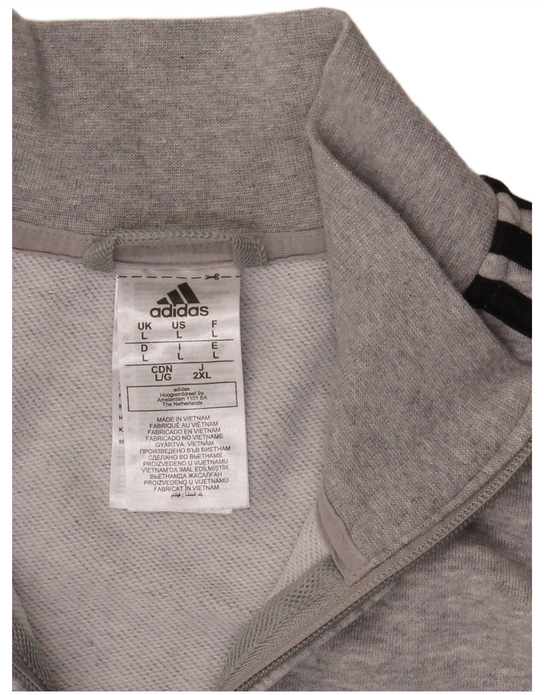 Damska bluza dresowa Adidas, duża, szara, nakrapiana bawełna