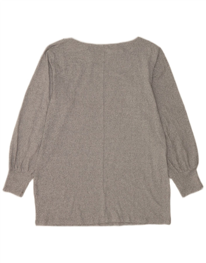 Marks & Spencer Damski top bluzkowy UK 14, średni szary, nakrapiany poliester